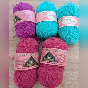 Mixed Lot Of 5 Vintage Bernat Baby Fingering Weight Yarn